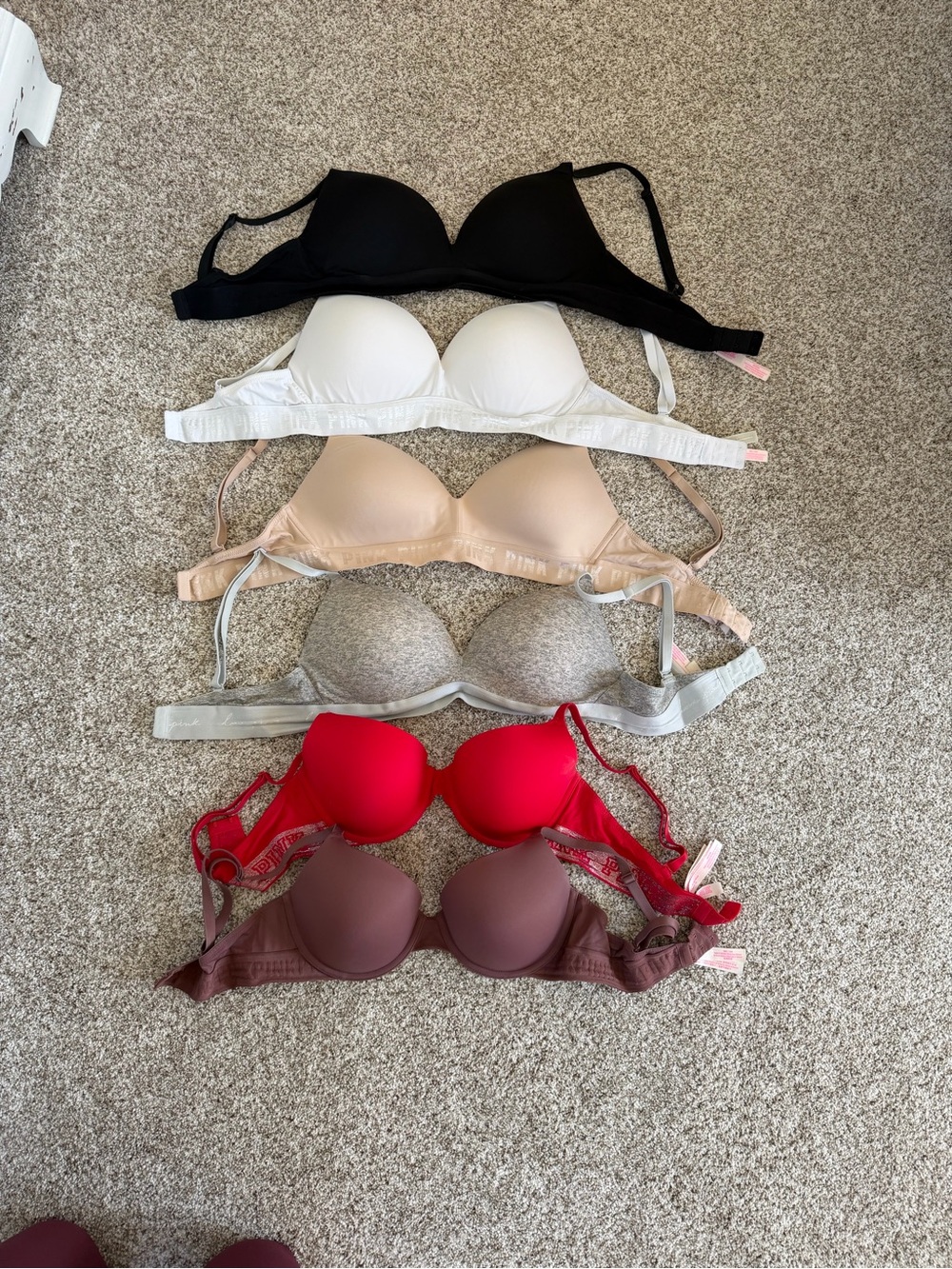 PINK Victoria's Secret Smooth T-Shirt Bra - Black, White, Nude, Gray, Red, Mauve